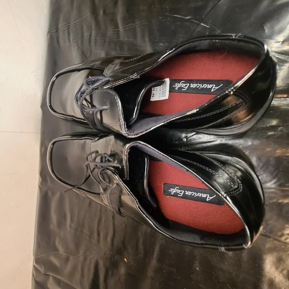 American Eagle men's black patent leather square toe Shoes Size 12 - Picture 8 of 11